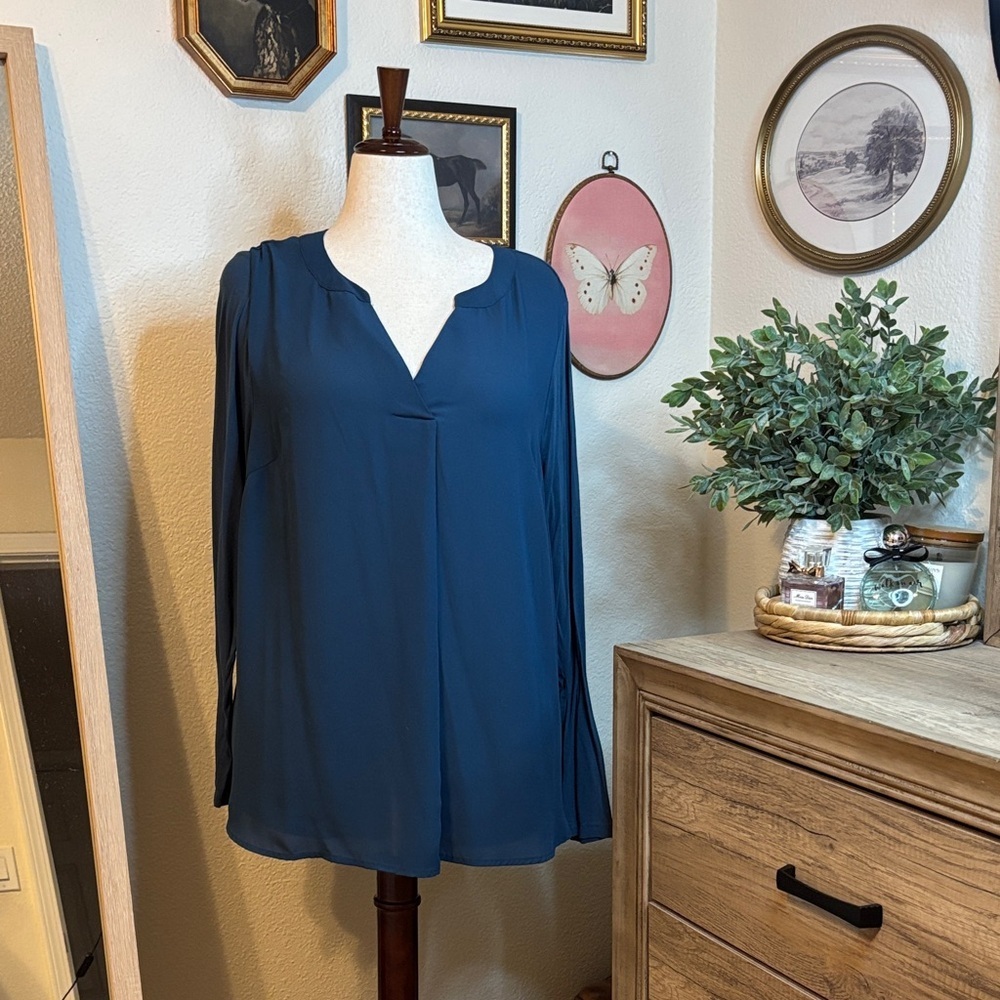 Lane Bryant Mixed Media Teal Women's Top